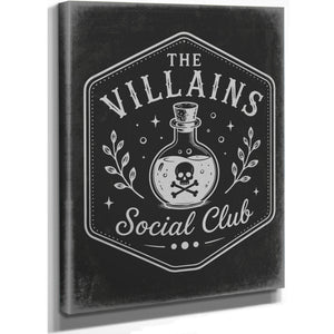 Villains Sign Halloween wall art, stretched canvas