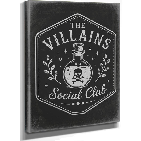 Villains Sign Halloween wall art, stretched canvas
