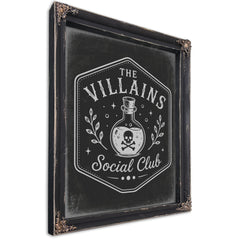 Villains Sign Halloween wall art, Ebony frame