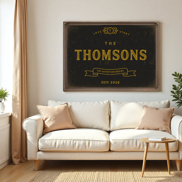 Personalized Wedding Sign, The Adventure Begins, Last Name and Est. Year, image 5