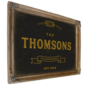 Personalized Wedding Sign, The Adventure Begins, Last Name and Est. Year, image 6