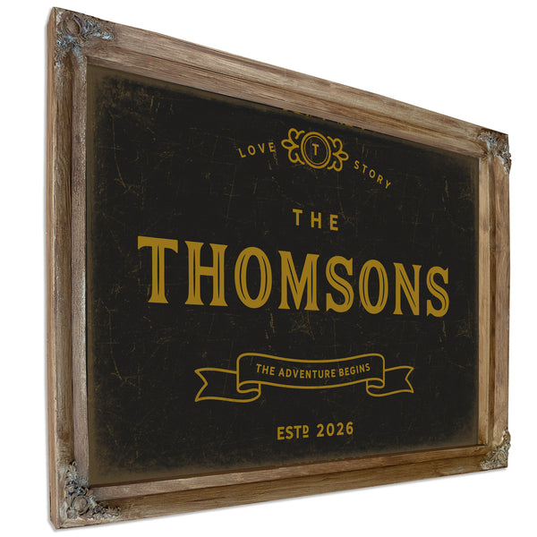 Personalized Wedding Sign, The Adventure Begins, Last Name and Est. Year, image 6