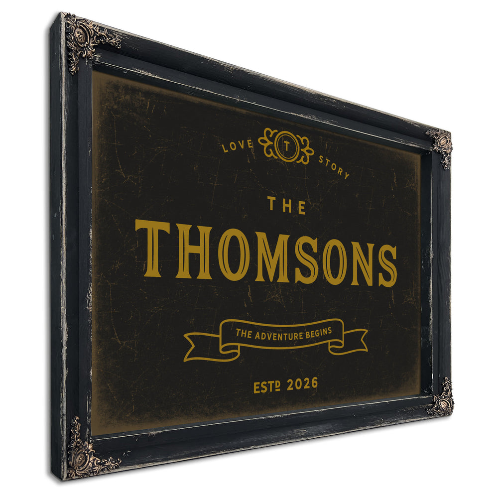 Personalized Wedding Sign, The Adventure Begins, Last Name and Est. Year, image 8