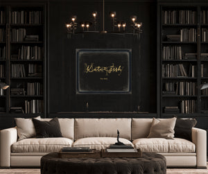 Custom Last Name Sign for Couples, Est. Wedding Date, Black & Gold, image 16
