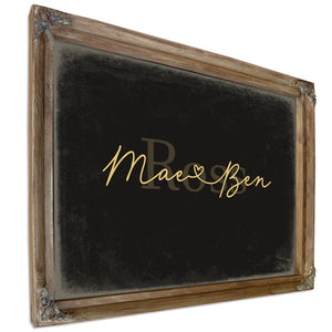Personalized Anniversary Gift, Family Name Sign with First Names, Black & Gold, image 6