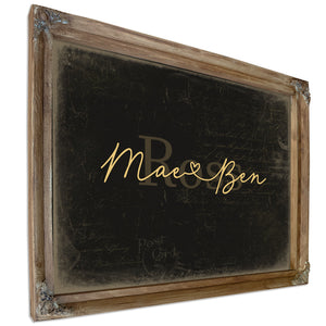 Personalized Anniversary Gift, Family Name Sign with First Names, Black & Gold, image 6