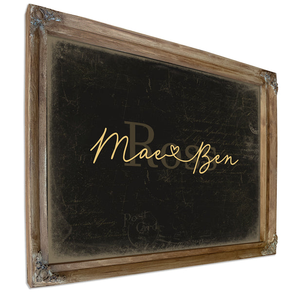 Personalized Anniversary Gift, Family Name Sign with First Names, Black & Gold, image 6