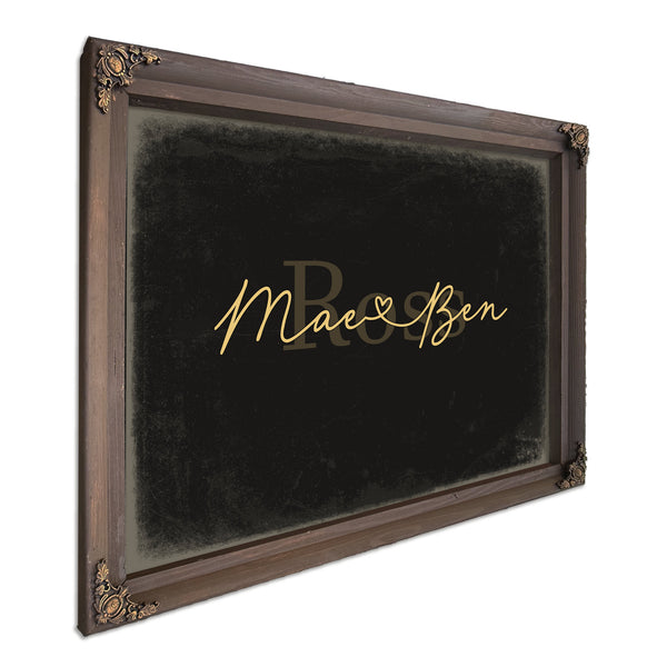 Personalized Anniversary Gift, Family Name Sign with First Names, Black & Gold, image 7