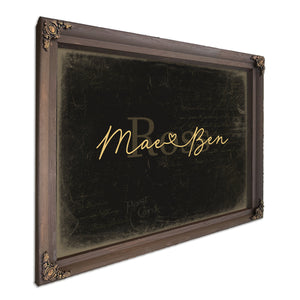 Personalized Anniversary Gift, Family Name Sign with First Names, Black & Gold, image 7