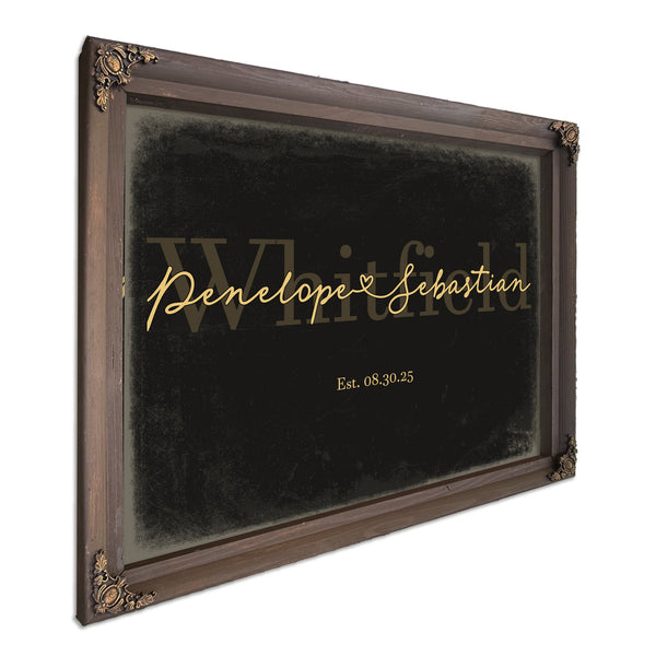 Mr & Mrs Last Name Sign, Personalized Wedding Gift, Black & Gold, image 7