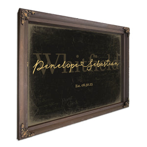 Mr & Mrs Last Name Sign, Personalized Wedding Gift, Black & Gold, image 7