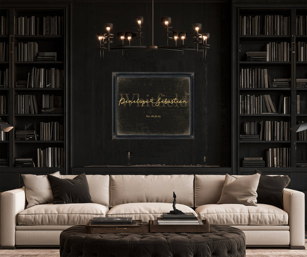 Mr & Mrs Last Name Sign, Personalized Wedding Gift, Black & Gold, image 16