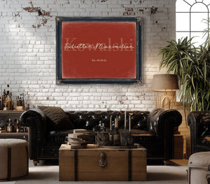 Personalized Anniversary Gift, Family Name Sign with First Names, Brick & Black, image 18