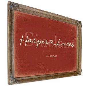 Mr & Mrs Last Name Sign, Personalized Wedding Gift, Brick & Black, image 6