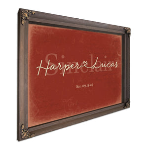 Mr & Mrs Last Name Sign, Personalized Wedding Gift, Brick & Black, image 7