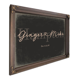 Custom Last Name Sign for Couples, Est. Wedding Date, Charcoal & Blush, image 7