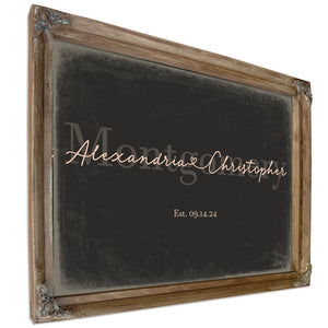 Personalized Anniversary Gift, Family Name Sign with First Names, Charcoal & Blush, image 6