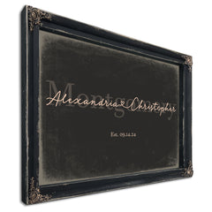 Personalized Anniversary Gift, Family Name Sign with First Names, Charcoal & Blush, image 1