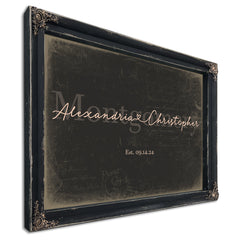 Personalized Anniversary Gift, Family Name Sign with First Names, Charcoal & Blush, image 1