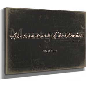 Personalized Anniversary Gift, Family Name Sign with First Names, Charcoal & Blush, image 8