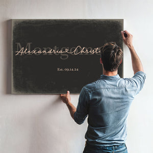Personalized Anniversary Gift, Family Name Sign with First Names, Charcoal & Blush, image 9