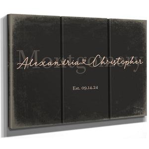 Personalized Anniversary Gift, Family Name Sign with First Names, Charcoal & Blush, image 14