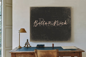Mr & Mrs Last Name Sign, Personalized Wedding Gift, Charcoal & Blush, image 2