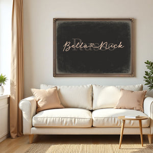 Mr & Mrs Last Name Sign, Personalized Wedding Gift, Charcoal & Blush, image 5