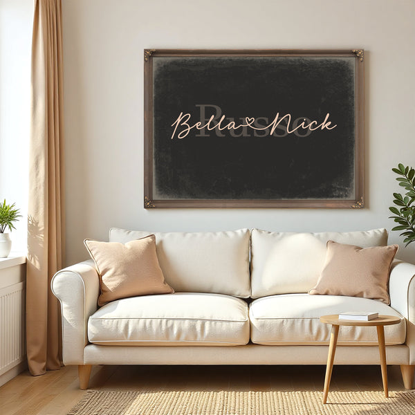 Mr & Mrs Last Name Sign, Personalized Wedding Gift, Charcoal & Blush, image 5