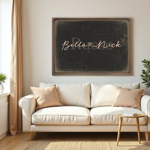 Mr & Mrs Last Name Sign, Personalized Wedding Gift, Charcoal & Blush, image 5