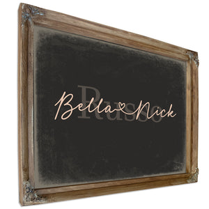 Mr & Mrs Last Name Sign, Personalized Wedding Gift, Charcoal & Blush, image 6