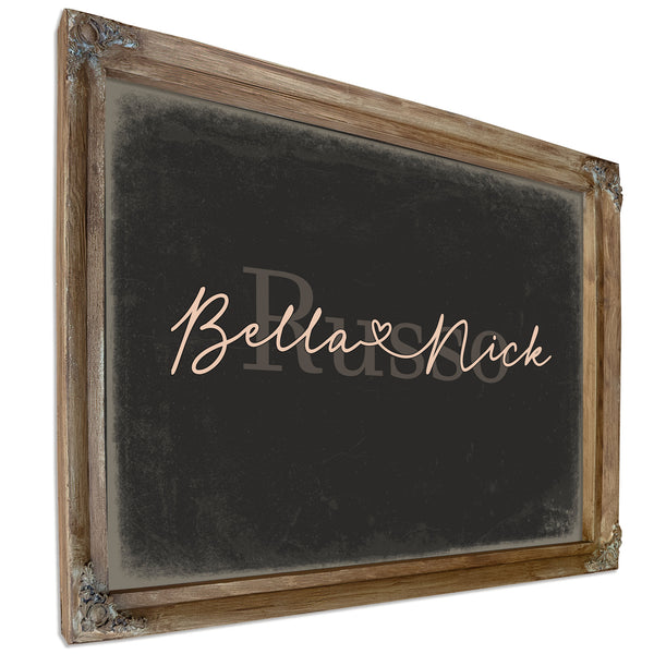 Mr & Mrs Last Name Sign, Personalized Wedding Gift, Charcoal & Blush, image 6