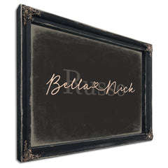 Mr & Mrs Last Name Sign, Personalized Wedding Gift, Charcoal & Blush, image 1