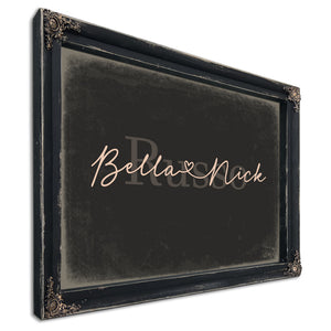 Mr & Mrs Last Name Sign, Personalized Wedding Gift, Charcoal & Blush, image 1