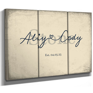 Mr & Mrs Last Name Sign, Personalized Wedding Gift, Cream & Navy, image 14