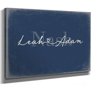Personalized Anniversary Gift, Family Name Sign with First Names, Denim Americana, image 8