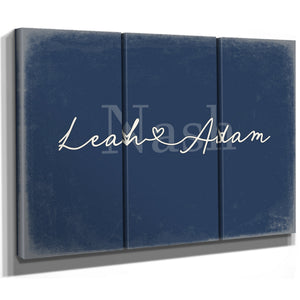 Personalized Anniversary Gift, Family Name Sign with First Names, Denim Americana, image 14