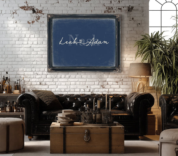 Personalized Anniversary Gift, Family Name Sign with First Names, Denim Americana, image 18