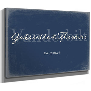 Mr & Mrs Last Name Sign, Personalized Wedding Gift, Denim Americana, image 8