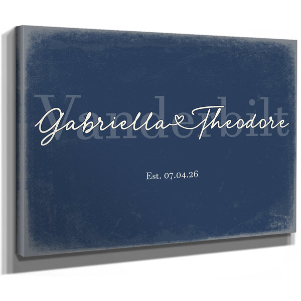 Mr & Mrs Last Name Sign, Personalized Wedding Gift, Denim Americana, image 8