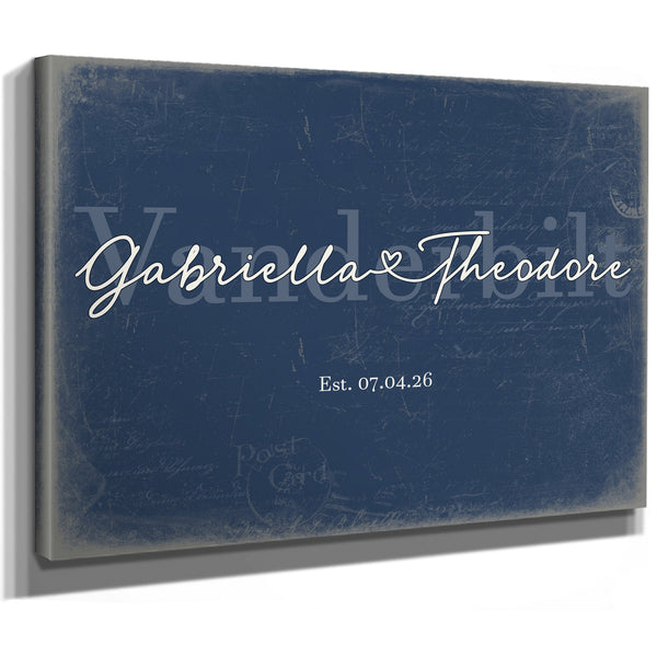 Mr & Mrs Last Name Sign, Personalized Wedding Gift, Denim Americana, image 8