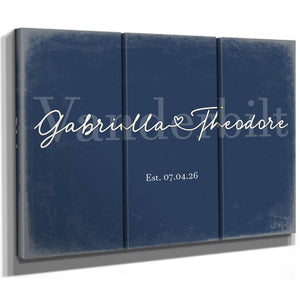 Mr & Mrs Last Name Sign, Personalized Wedding Gift, Denim Americana, image 14