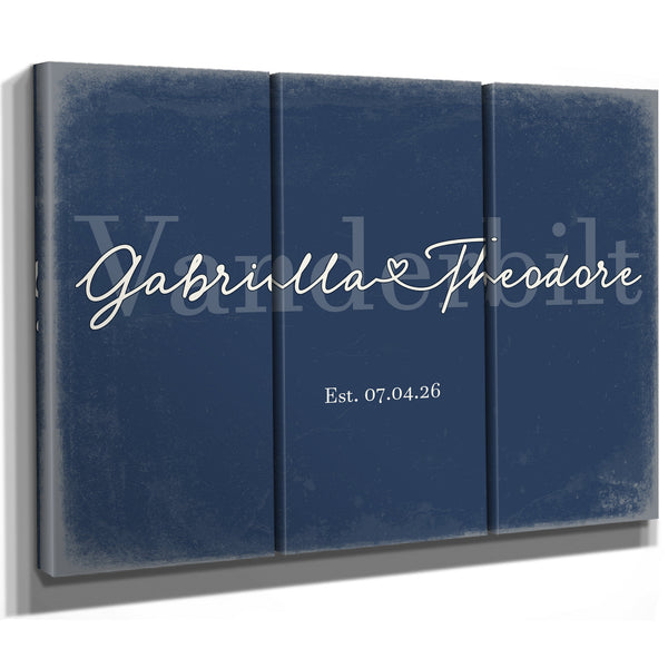 Mr & Mrs Last Name Sign, Personalized Wedding Gift, Denim Americana, image 14