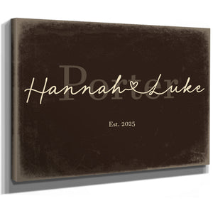 Personalized Anniversary Gift, Family Name Sign with First Names, Espresso & Turquoise, image 8