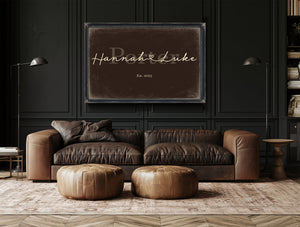 Personalized Anniversary Gift, Family Name Sign with First Names, Espresso & Turquoise, image 17