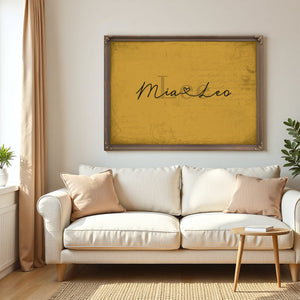Custom Last Name Sign for Couples, Est. Wedding Date, Mustard & Black, image 5