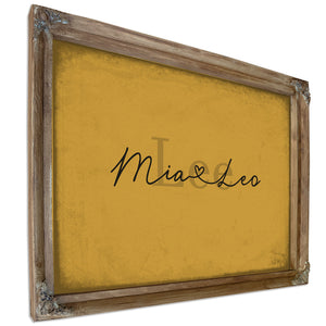 Custom Last Name Sign for Couples, Est. Wedding Date, Mustard & Black, image 6