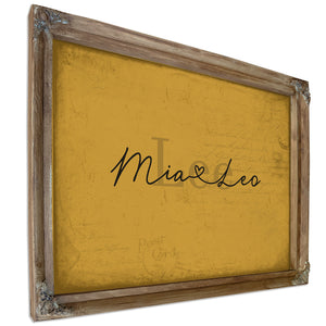 Custom Last Name Sign for Couples, Est. Wedding Date, Mustard & Black, image 6