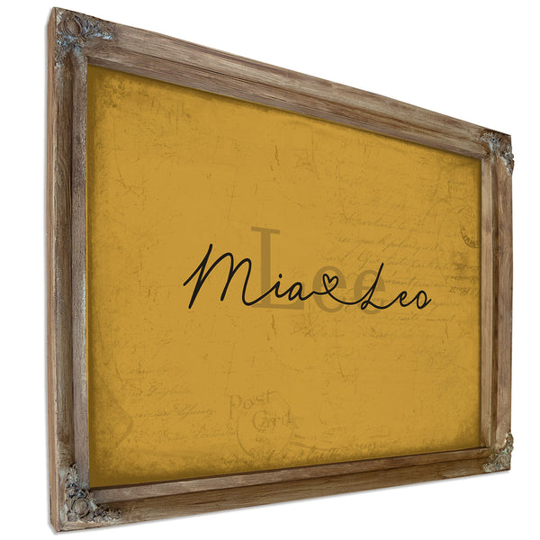 Custom Last Name Sign for Couples, Est. Wedding Date, Mustard & Black, image 6