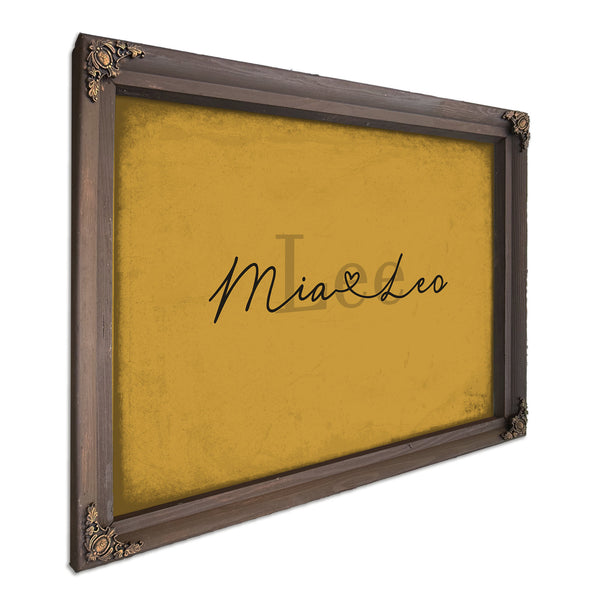 Custom Last Name Sign for Couples, Est. Wedding Date, Mustard & Black, image 7